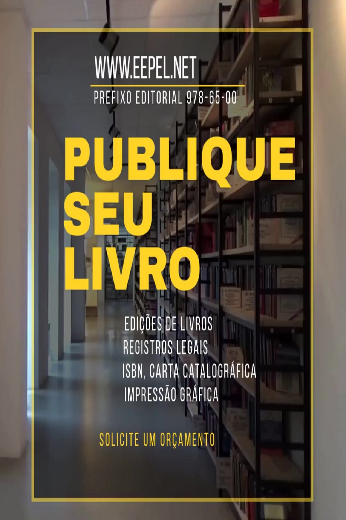 PUBLIQUE SEU LIVRO. Venda seu livro nas maiores plataformas: Amazon, Americanas, Submarino, Cultura, Estante Virtual e muito mais!  Centro Empresarial  Tiffany  Center  Torre 2 Sala 1002 ,Santa Lúcia/Praia do Canto  Vitória ES what'sApp (27)  999-442429  Prefixo Editorial:978-65-00 Nota Fiscal -Inscrição Municipal Nº1244448 