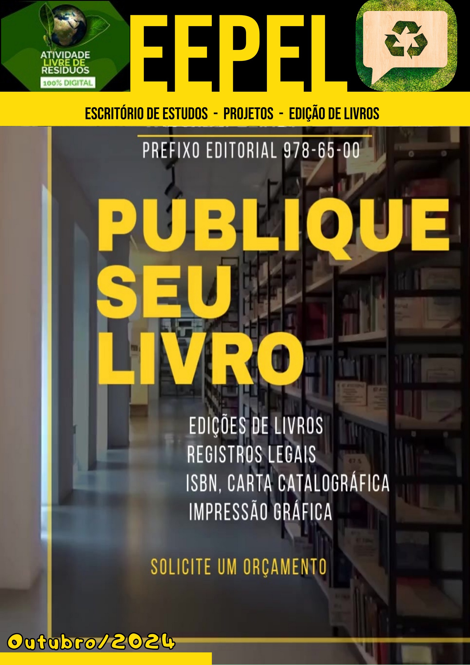 Capa do site EEPEL (Escritório de Estudos, Projetos & Edição de Livros. 